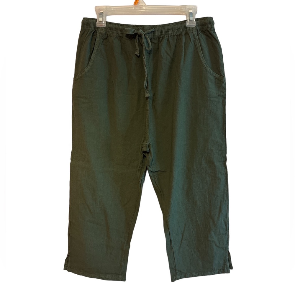 Ragtop NWT Cargo Green Loose Fit Oversized Cotton Capris
